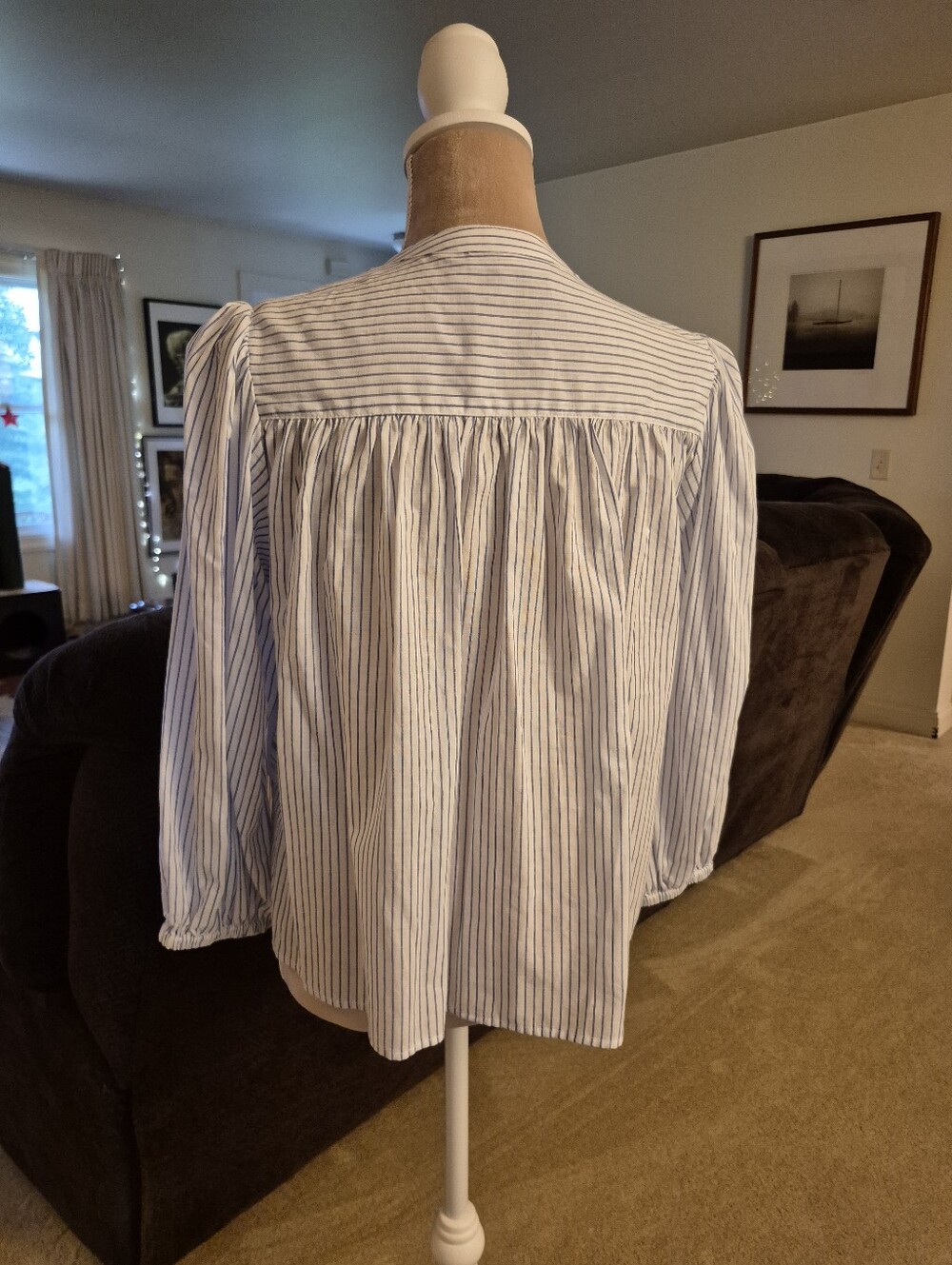 NWT Lot Of 2 Free Assembly Cotton Shirred Button Down Blouses Size XS - Picture 15 of 16